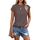 Cuptacc Tops Für Damen T Shirt Rundhals Oberteile Damen Oversized Bluse Kurzarm Sexy Y2k Top Sommer Darkbrown XS 30-32