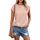 Cuptacc Tshirt Damen Tops Sommer Rundhals Oberteile Damen Elegant Basic Bluse Kurzarm Business Tunika Rosa Groß L 42-44
