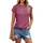 Cuptacc Tshirt Damen Tops Sommer Rundhals Oberteile Elegant Basic Bluse Kurzarm Damen Business Tunika Purple 3XL 56-58