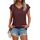 Suncife Damen-T-Shirt, Sommer, lockere Passform, Flügelärmel, V-Ausschnitt, T-Shirt, burgunderfarben, M