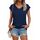 Suncife Damen-T-Shirt, Sommer, lockere Passform, Flügelärmel, V-Ausschnitt, T-Shirt, blau, XXL