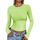 Cuptacc Top Langarm Damen Eng Slim Fit Oberteile Damen Fashion Solid Color Round Neck Langarm Shirts Kurz Schnelltrocknend Longsleeve Hellgrün XXL
