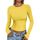 Cuptacc T Shirt Langarm Damen Rundhals Slim Fit Longsleeve Top Basics Enge Langarm Oberteile Schnelltrocknend Faltenfrei Wickelshirt Gelb XS