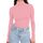 DUOEASE Langarmshirt Damen Slim Fit Casual Gerippt Rollkragenpullover Damen Herbst Winter Top Basic Einfarbig Langarm Tshirt(Rosa S
