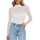 Zeagoo Langarmshirt Damen Rundhal Netzoberteil Sexy Party Top Mesh T Shirt Langarm Frauen Clubwear Für Halloween Karneval Weiß L