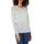 Amazon Essentials Damen Leichter, Langärmeliger Pullover Mit Rundhalsausschnitt (Erhältlich in Übergröße), Hellgrau Meliert Weiß Platzierter Streifen, XL