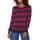 Amazon Essentials Damen Leichter, Langärmeliger Pullover Mit Rundhalsausschnitt (Erhältlich in Übergröße), Burgunderrot Marineblau Rugby-Streifen, XL