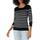 Amazon Essentials Damen Leichter, Langärmeliger Pullover Mit Rundhalsausschnitt (Erhältlich in Übergröße), Schwarz Grau Weiß Streifen, XL