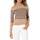 Amazon Essentials Damen Leichter, Langärmeliger Rollkragenpullover, Klassischer Schnitt (Erhältlich In Übergröße), Kamelbraun Marineblau Platzierter Streifen, L