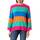 ONLY Women's ONLATIA L/S Stripe Pullover KNT NOOS Strickpullover, Fuchsia Purple/Stripes:Green bee/Victoria Blue/Persimmon orange, XS