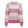 ONLY Damen Onlatia L/S Stripe Pullover KNT Noos Sweater, Pink Lady/Stripes:w. Jetstream/Moonlight/Pink Yarrow,L