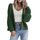 Hotouch Strickjacke Damen Langarm Gestrickte Cardigan V-Ausschnitt Jacke Lässig Open Front Solid Sweater mit Knopf Herbst Grün XS