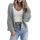 Hotouch Damen Strick Cardigan Damen V-Ausschnitt Knöpfen Strickjacke Kurz Solid Langarm Jäckchen Elegant Casual Strickmantel Hellgrün L