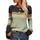 Tankaneo Damen Pullover Colorblock Langarm Rundhals Strickpullover Gestreift Slim Fit Strickwaren Tops