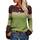 Tankaneo Damen Pullover Colorblock Langarm Rundhals Strickpullover Gestreift Slim Fit Strickwaren Tops