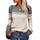 Tankaneo Damen Pullover Colorblock Langarm Rundhals Strickpullover Gestreift Slim Fit Strickwaren Tops