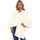 PULI Damen Poncho Schal Cashmere Feeling Strick Cape Cardigan Für Frauen Geschenk Für Mutter Elfenbeinweiß