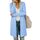 OUGES Strickjacken füR Damen Lang Cardigan Elegante Leicht Strickjacke Herbst Strickjackenpullover mit Taschen Blau XL
