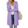 OUGES Strickjacken füR Damen Lang Cardigan Elegante Leicht Strickjacke Herbst Strickjackenpullover mit Taschen Lila L