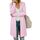OUGES Strickjacken füR Damen Lang Cardigan Elegante Leicht Strickjacke Herbst Strickjackenpullover mit Taschen Rosa S