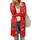 OUGES Strickjacken füR Damen Lang Cardigan Elegante Leicht Strickjacke Weihnachtsstrickjacke mit Taschen M