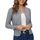 Enjyam Damen Strickjacke Langarm Elegant Kurz Cardigan mit Knöpfe Rundhals Weiche Leichte Jacke zum Top Kleid Hellgrau,L