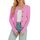 Enjyam Damen Strickjacke Langarm Elegant Kurz Cardigan mit Knöpfe Rundhals Leichte Trachtenjacke zum Top Kleid Rosa,L