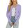 Enjyam Damen Strickjacke Langarm Elegant Kurz Cardigan mit Knöpfe Rundhals Weiche Leichte Jacke zum Top Kleid Lila,XL