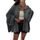 Saodimallsu Strickjacke Damen Kurz Laternenärmel Cardigan Knopfleiste Open Front Sweater Langarm Lose Strickmantel Herbst Winter Gestrickt Jacke Dunkelgrau M