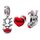 Feitery Christmas Charms Christmas Mouse and Reindeer Charm Set Kompatibilität für Pandora Armband Bead Charm für Damen Weihnachtszeit