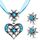 Patelai 3 Stück Trachtenschmuck Set Bayerisch Dirndlschmuck Trachtenkette mit Strass Edelweiß Herz Anhänger und Edelweiß Ohrstecker für Damen Bierfest Trachten Dirndl Outfit Accessoires (Hellblau)
