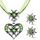 Patelai 3 Stück Trachtenschmuck Set Bayerisch Dirndlschmuck Trachtenkette mit Strass Edelweiß Herz Anhänger und Edelweiß Ohrstecker für Damen Bierfest Trachten Dirndl Outfit Accessoires (Grün)