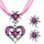 Patelai 3 Stück Trachtenschmuck Set Bayerisch Dirndlschmuck Trachtenkette mit Strass Edelweiß Herz Anhänger und Edelweiß Ohrstecker für Damen Bierfest Trachten Dirndl Outfit Accessoires(Rosenrot)