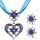 Patelai 3 Stück Trachtenschmuck Set Bayerisch Dirndlschmuck Trachtenkette mit Strass Edelweiß Herz Anhänger und Edelweiß Ohrstecker für Damen Bierfest Trachten Dirndl Outfit Accessoires (Dunkelblau)