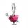 Feitery Christmas Rosa Herzen Charms Kompatibilität für Pandora Armband Bead Charm für Damen Weihnachtszeit