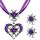 Patelai 3 Stück Trachtenschmuck Set Bayerisch Dirndlschmuck Trachtenkette mit Strass Edelweiß Herz Anhänger und Edelweiß Ohrstecker für Damen Bierfest Trachten Dirndl Outfit Accessoires(Lila)