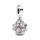 PANDORA Vierblättriges Kleeblatt Freundschaft Doppelter Charm-Anhänger aus Sterling Silber und Emaille - Kompatibel mit PANDORA Moments Armbänder