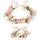 Hochzeitsgirlande, Blumenkranz, für Damen, Haarband, Blumenkranz, GuKKK Rosa und Armband, verstellbares Haarband für Party, Festival, Strand, Arbeit, Hochzeit (Rosa)