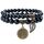 Farfume Chakra Armbänder für Frauen - Kristalle Armband Frauen natürliche Edelsteine Yoga Reiki- Ein Satz von Doppel-Armbänder(Schwarzer Obsidian(Mittel))