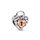 PANDORA Bicolor Vorhängeschloss Teilbares Herz-Charm aus Sterling-Silber und rosévergoldete Metalllegierung, aus der PANDORA Moments Collection, 782505C00