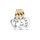 PANDORA Moments Bicolor Teilbarer Dreifacher Freundschafts-Charm-Anhänger aus Sterling Silber mit vergoldeter Metalllegierung, Zirkonia, Kompatibel Moments Armbänder, 762722C00
