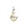 PANDORA Moments Bicolor Drehende Hufeisen-Scheibe Charm-Anhänger aus Sterling Silber mit 14 Karat vergoldeter Metalllegierung, Zirkonia, Kompatibel Moments Armbänder, 762713C01