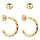 BONNYBIRD® Ohrringe Gold Creolen Damen Edelstahl Set Gedreht Geschwungen Ohrstecker Hoops Klein Frauen Wasserfest Schmuck Vergoldet Hypoallergen Chirurgenstahl Medizinisch