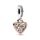 PANDORA Moments Bicolor Unendlichkeits-Herz Doppelter Charm-Anhänger mit rosevergoldeter Metalllegierung Moments Collection, kompatibel Moments Armbändern, 782641C01