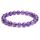 Landorilo Handmade Echte Naturstein Perlen Heilsteine Armband Damen Herren, 8MM Runde Edelsteine Yoga Armbänder, Glücksarmband, Kreative Schmuck Geschenke(Lavendel Chalcedon)