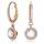 Swarovski Una Drop-Ohrhänger, Rundschliff, Pavé, Weiß, Roségold-Legierungsschicht