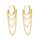 Reffeer Solide 925 Sterling Silber Kette Tropfen Ohrringe Creolen für Frauen Teen Creolen Quaste Kette Huggie Baumeln Ohrringe (B-Gold Plated)