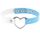 JewelryWe Schmuck Damen Choker Leder Halsband Gothic Punk Lolita Herz Sklave Kragen Halskette 32-38cm Erstellbare Zweifarbig Collier Kette, Blau Weiß