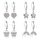 JeweBella 4 Pairs Ohrringe Hängend Mädchen Kinder Damen mit Zirkonia Ohrhänger Chirurgenstahl Hypoallergene Ohrringe Mädchen mit Herz Blume Stern Schildkröte Knorpel Tragus Piercing Ohrring Set