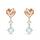 Swarovski Lifelong Heart Drop-Ohrhänger, Herz, Weiß, Roségold-Legierungsschicht